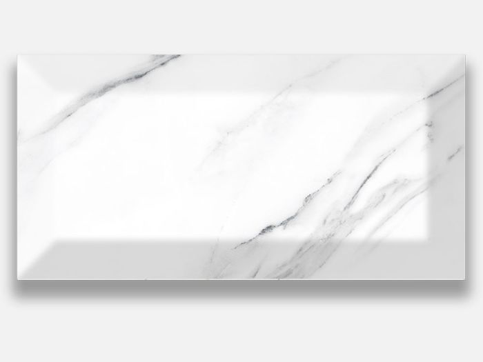 10x20 Carrara Bevelled 7mm Glossy